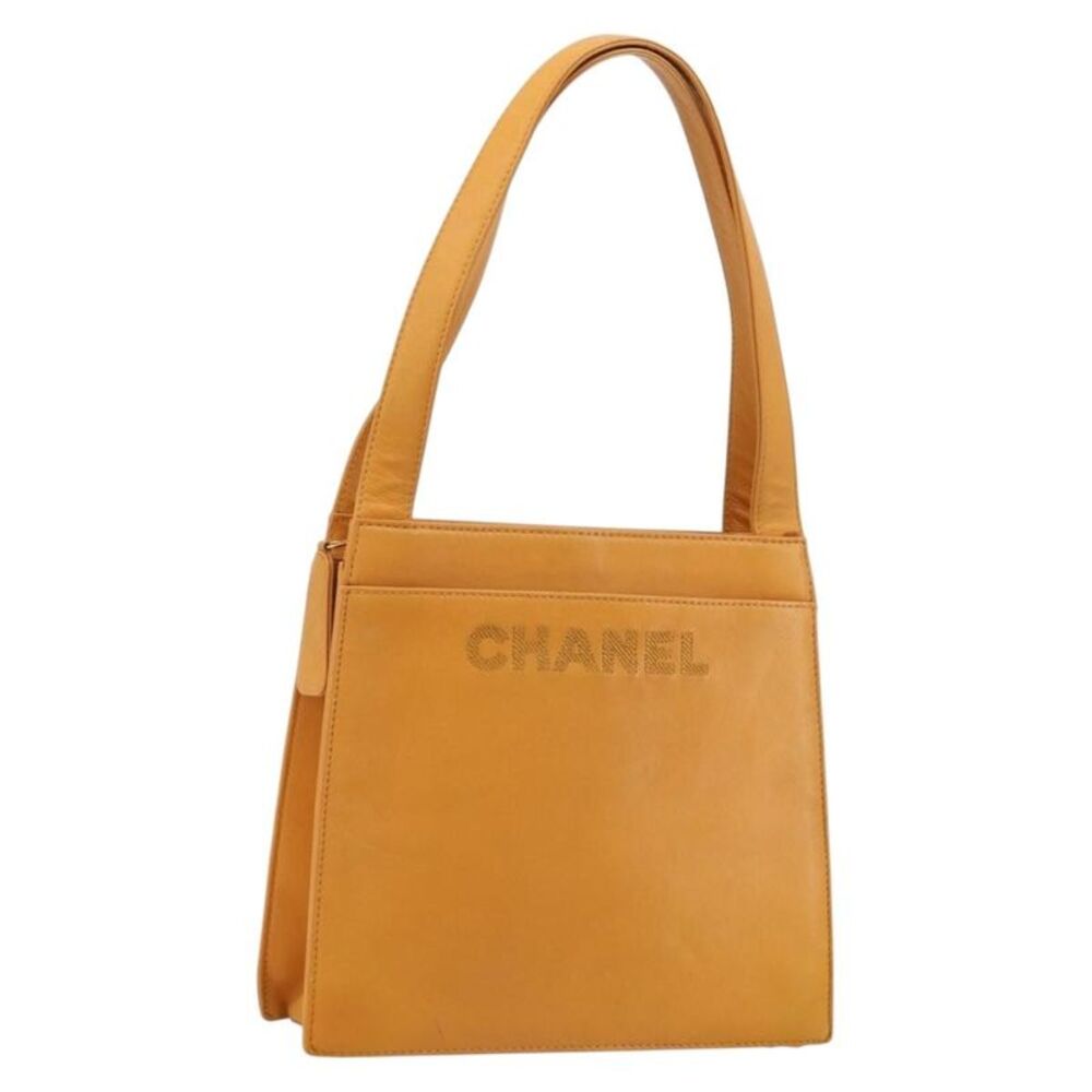 Chanel Vintage Logo Tote Leather Camel Leather Tote Bag Bag
